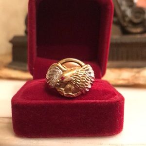 14kt 3 tone Eagle Ring